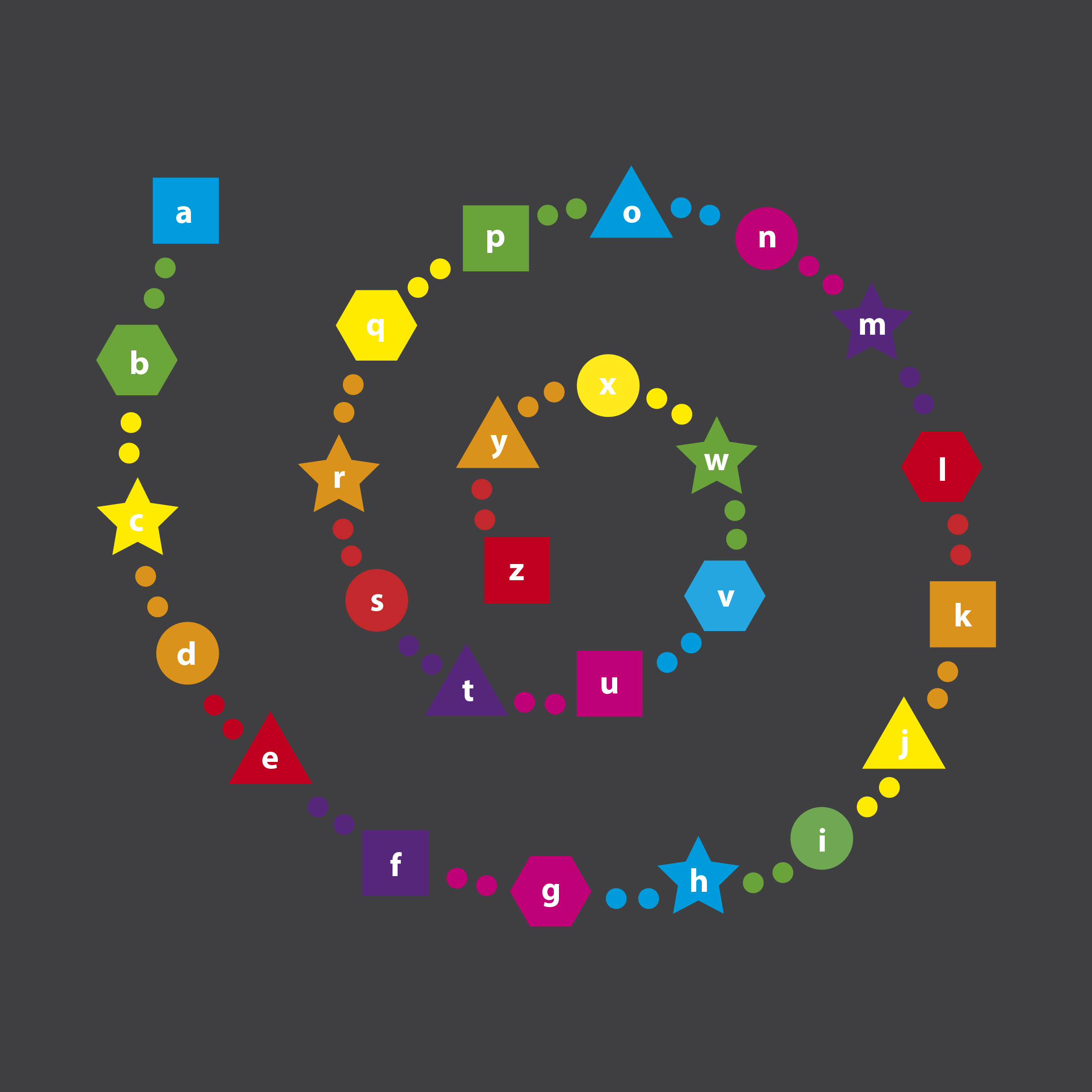 Alphabet Spiral  3m Diameter